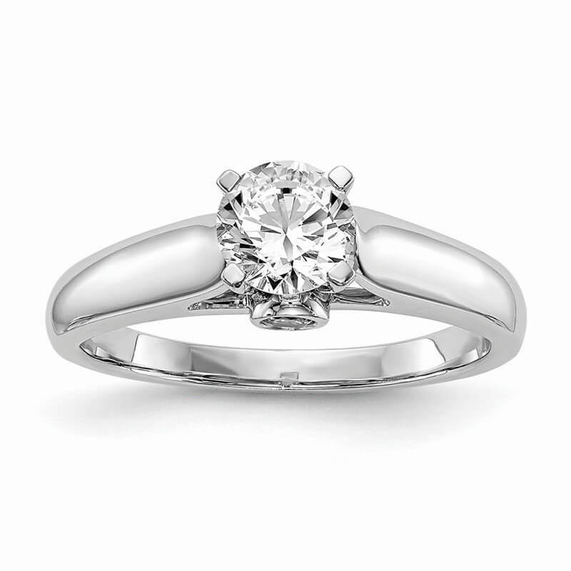 14kw Peg Set Solitaire Diamond Semi-mount Engagement Ring