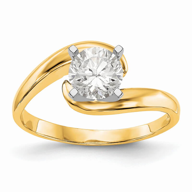 14k Yellow Gold Peg Set Solitaire Eng Ring Mounting. Mountings and engagement rings are often priced without the center stone. Contact us to find out more about this style and what options you have for diamonds and/or stones.
