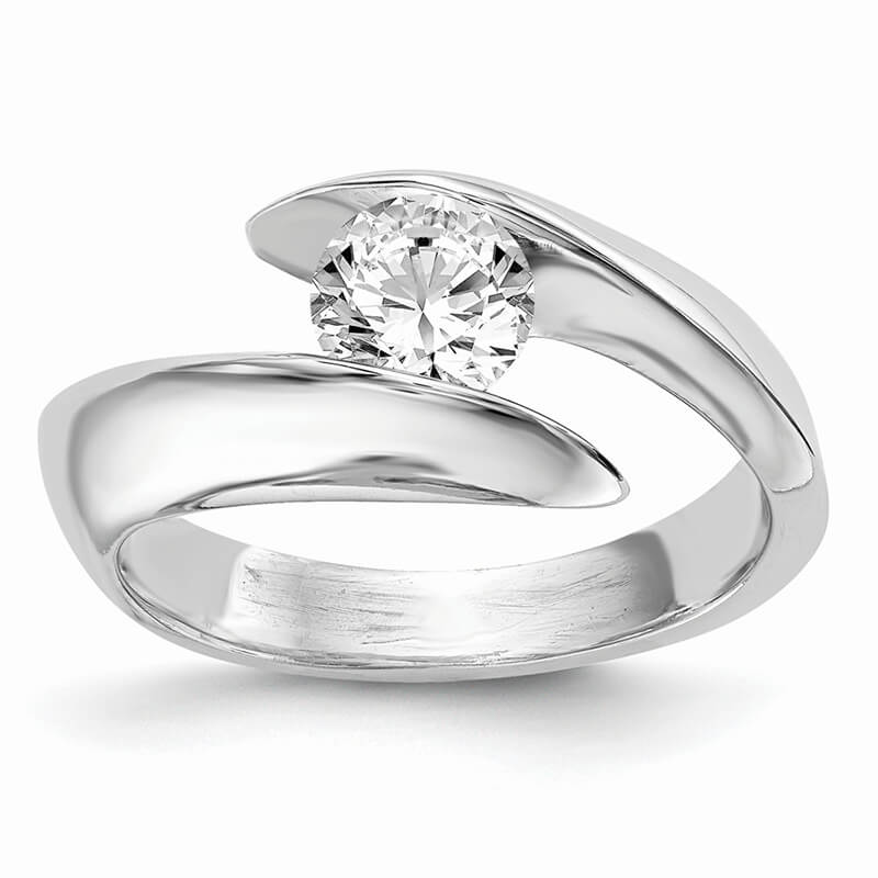 14k White Gold Bezel Solitaire Engagement Ring Mounting. Mountings and engagement rings are often priced without the center stone. Contact us to find out more about this style and what options you have for diamonds and/or stones.