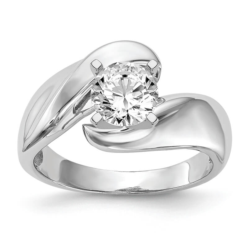 14k White Gold Peg set Solitaire Engagement Ring Mounting. Mountings and engagement rings are often priced without the center stone. Contact us to find out more about this style and what options you have for diamonds and/or stones.