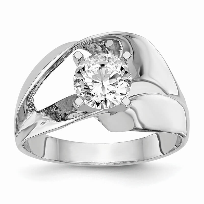 14k White Gold Peg Set Solitaire Engagement Ring Mounting. Mountings and engagement rings are often priced without the center stone. Contact us to find out more about this style and what options you have for diamonds and/or stones.