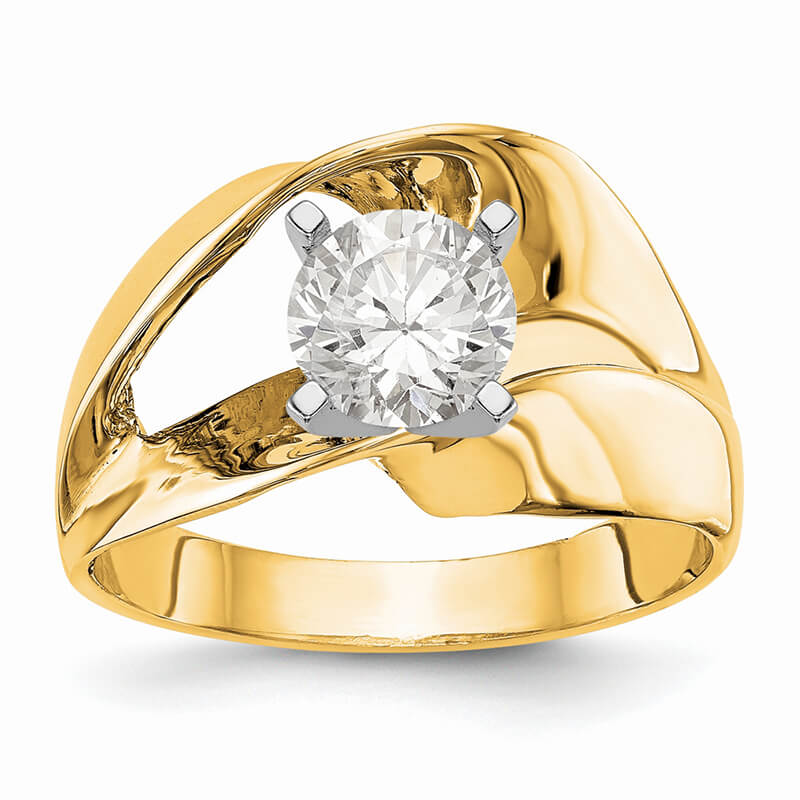14k Yellow Gold Peg Set Solitaire Engagement Ring Mounting. Mountings and engagement rings are often priced without the center stone. Contact us to find out more about this style and what options you have for diamonds and/or stones.
