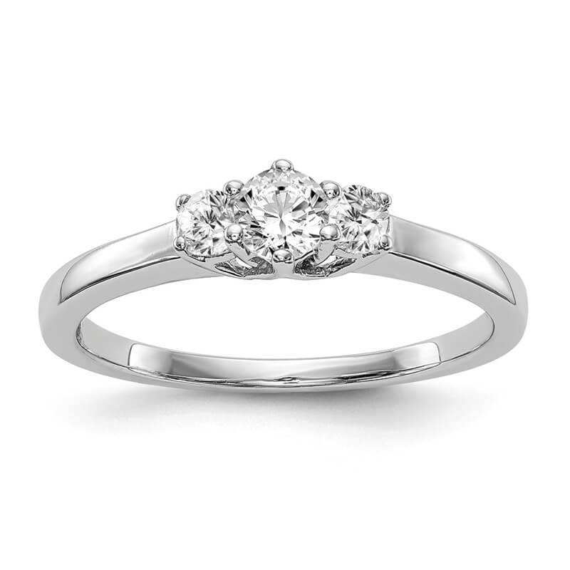 14K White Gold 3-Stone Diamond Engagement Ring Mounting. Mountings and engagement rings are often priced without the center stone. Contact us to find out more about this style and what options you have for diamonds and/or stones.