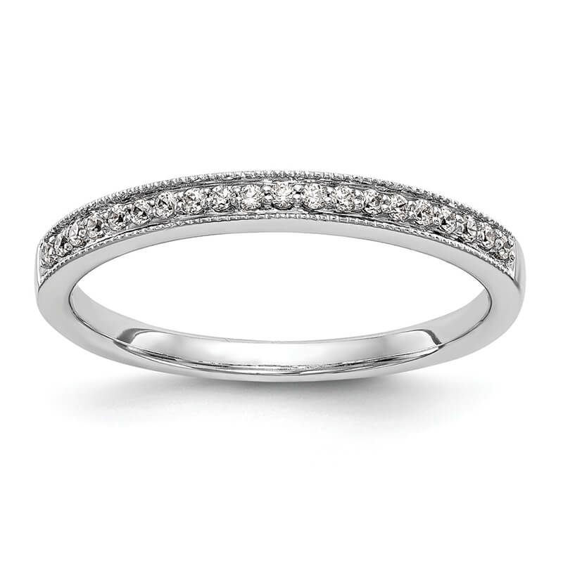 14K White Gold Wedding Band Mounting. Mountings and engagement rings are often priced without the center stone. Contact us to find out more about this style and what options you have for diamonds and/or stones.