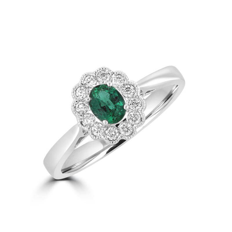 4X5 OVAL EMERALD HALO RING