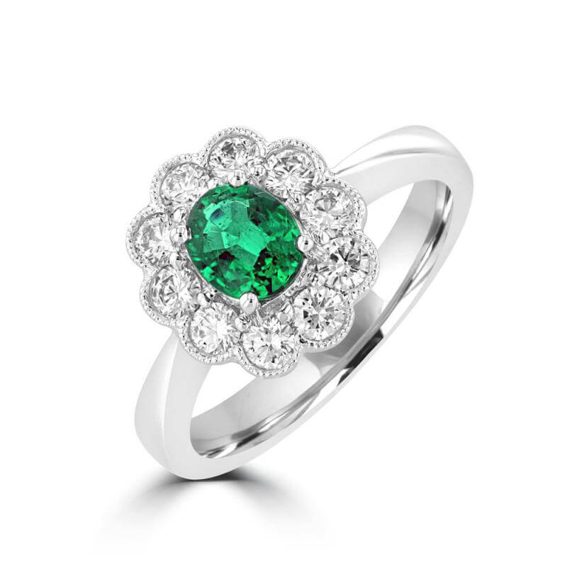 5X6 OVAL EMERALD HALO RING