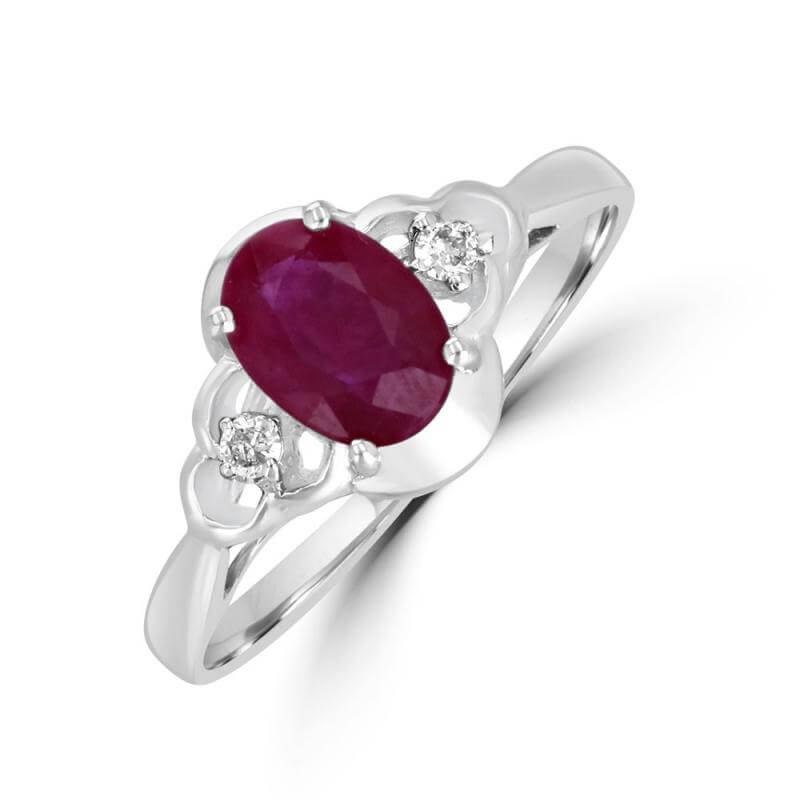 OVAL RUBY & ONEDIA EACHSIDE RING
