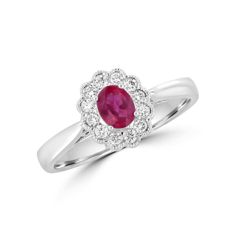 OVAL RUBY HALO RING