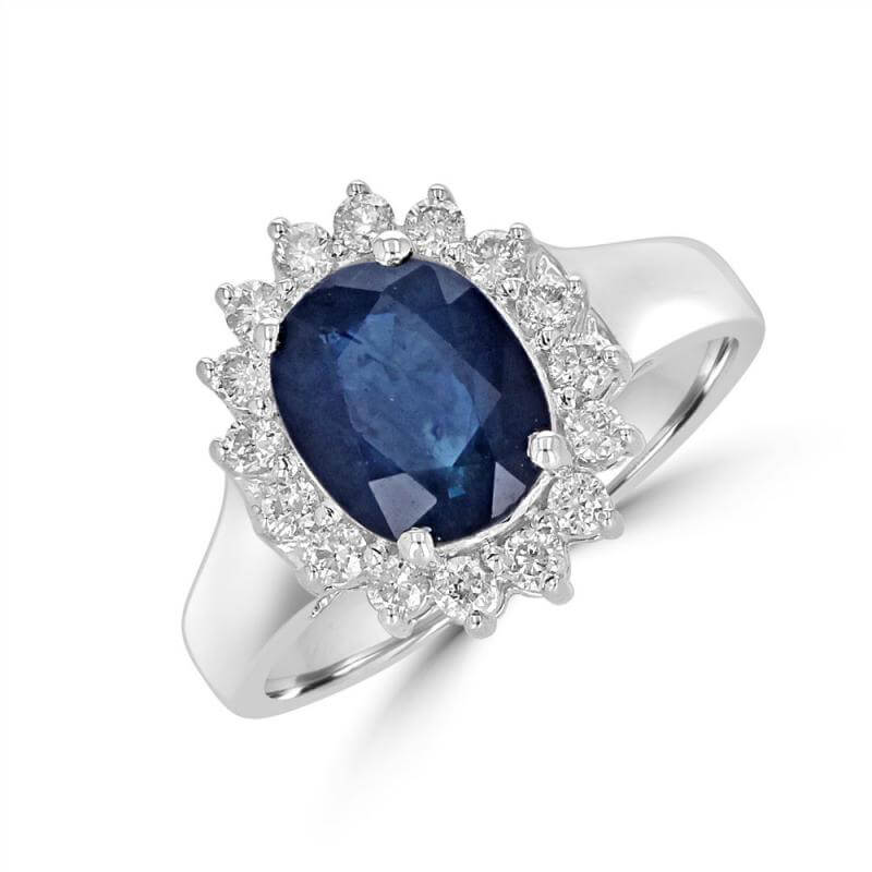 7x9 OVAL SAPH SURR BY DIA RING