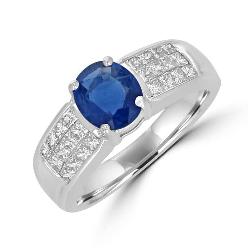 OVAL SAPH & SQU DIA RING