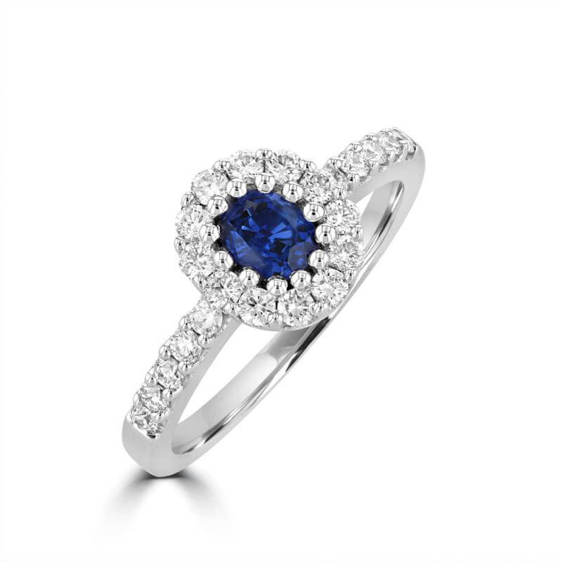 OVAL SAPPHIRE HALO RING
