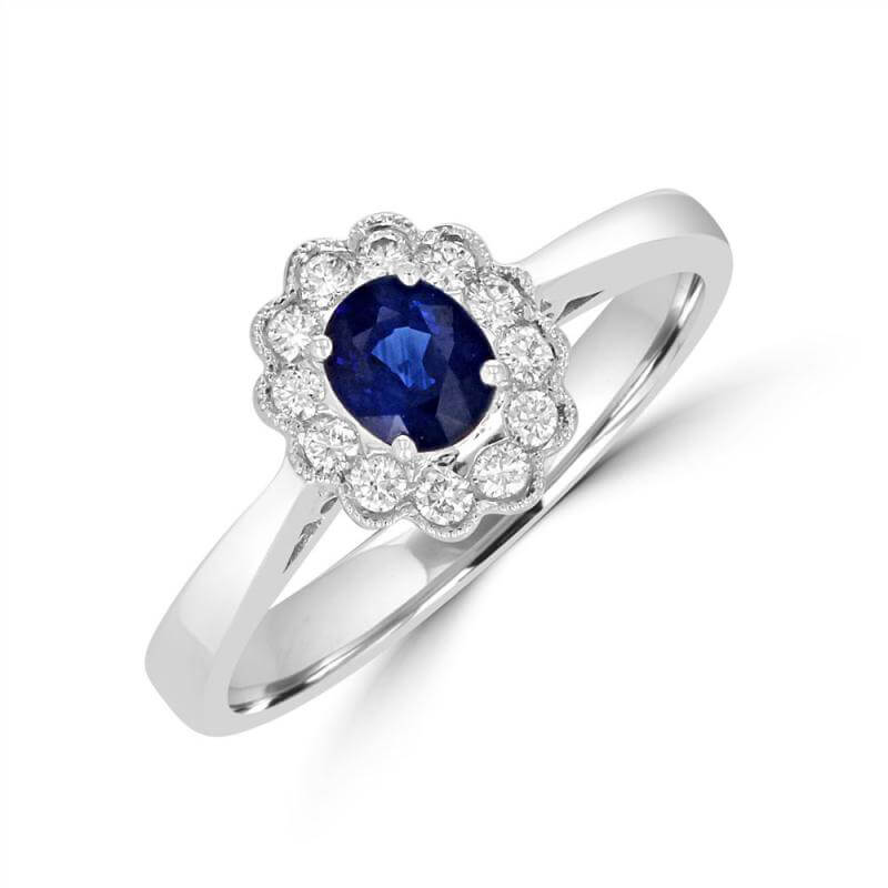 OVAL SAPPHIRE HALO  RING