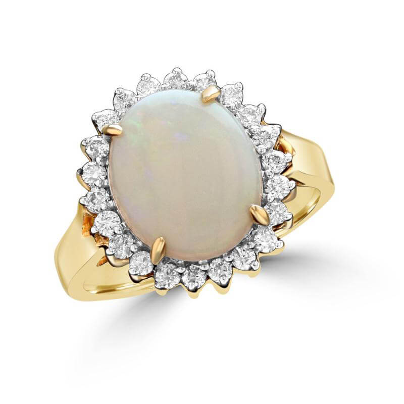10X12 OVAL OPAL HALO RING