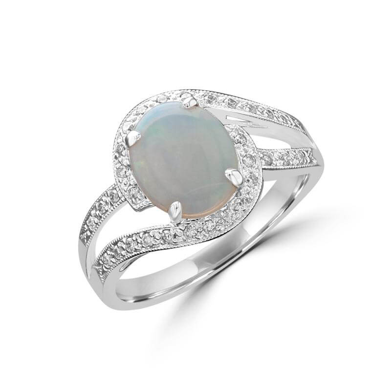 8x10 OVAL OPAL & RND DIA RING