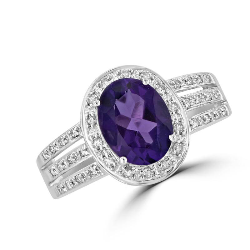 7x9 OVAL AMETH & RND DIA RING