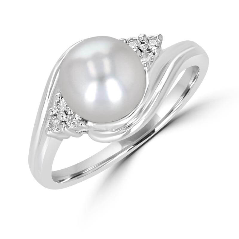PEARL & 3DIA EACHSIDE RING
