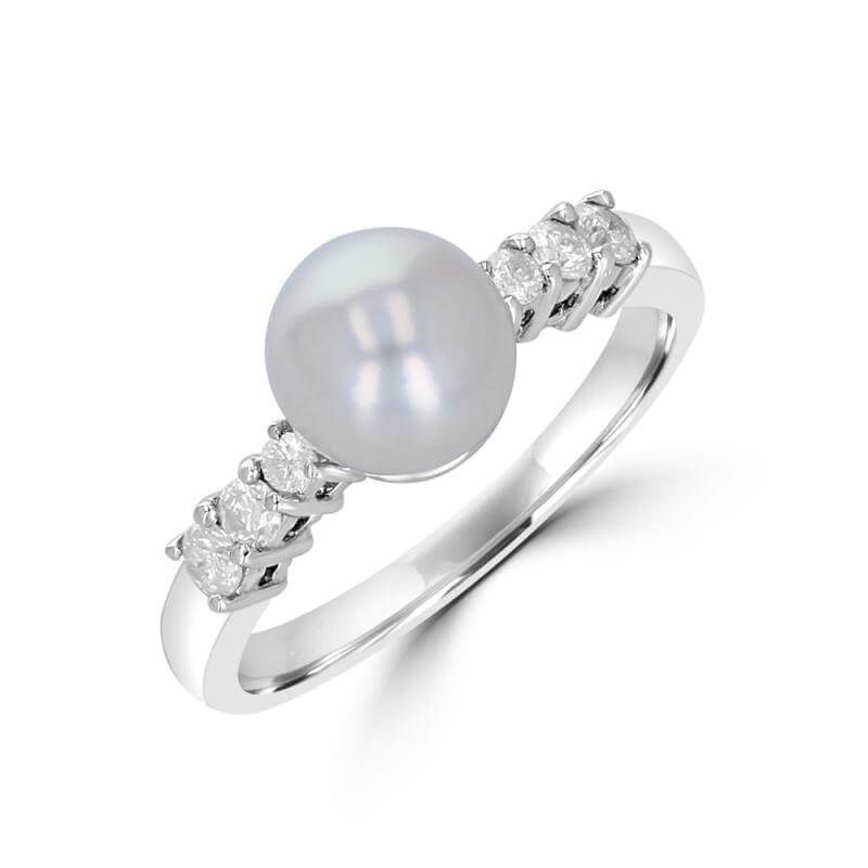7.5-8MM PEARL & 3DIA LINE RING