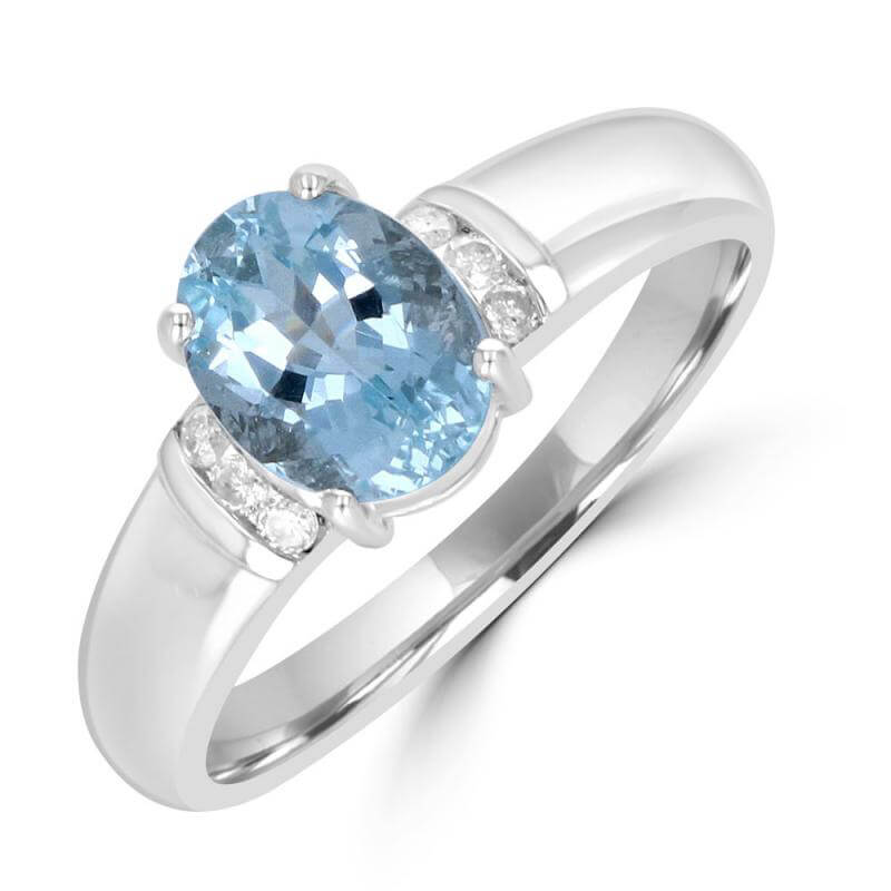 6x8 OVAL AQUA CHANNEL DIA RING