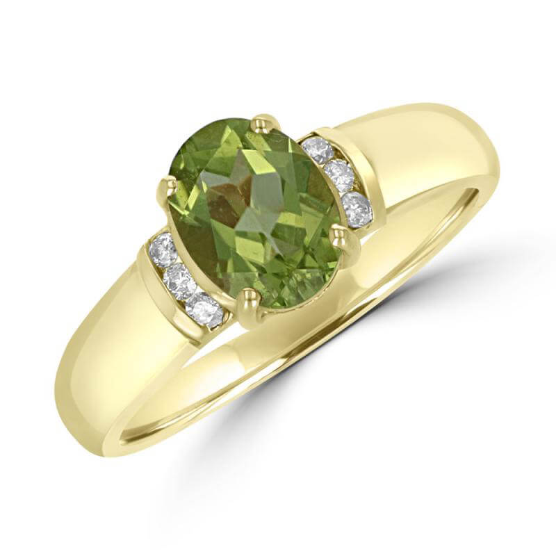 6x8 OVAL PERIDOT CHANNEL RING