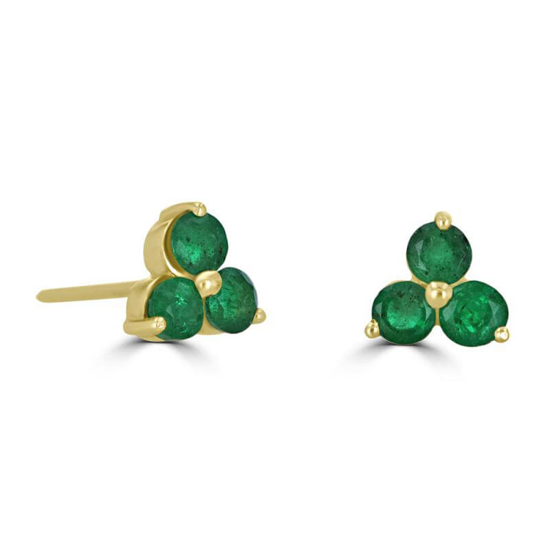 3RND EMERALD EARRING