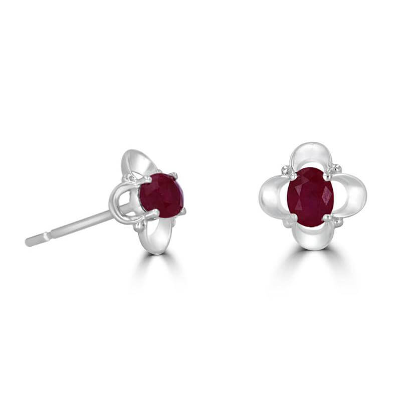 3X4 OVAL RUBY EARRINGS