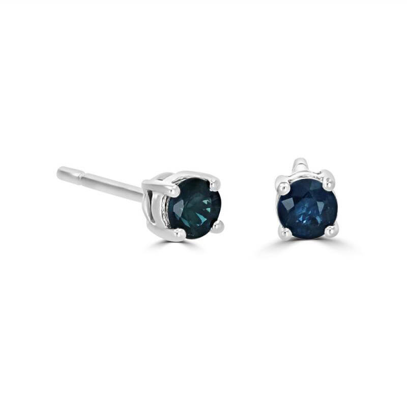 3.5MM ROUND SAPPHIRE STUD EARRINGS