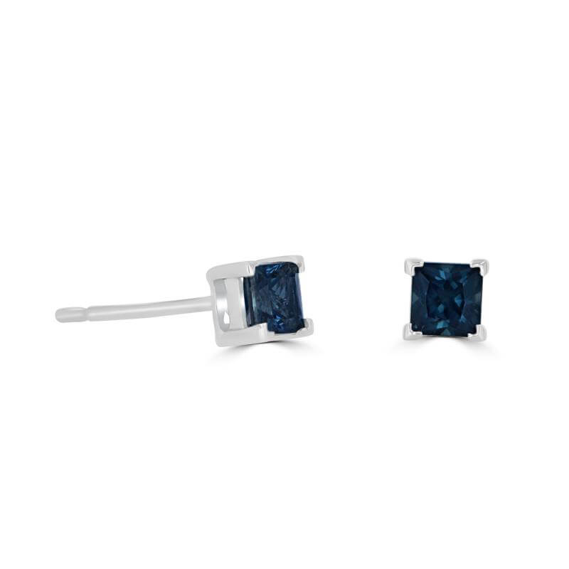 SQUARE SAPPHIRE STUD EARRINGS