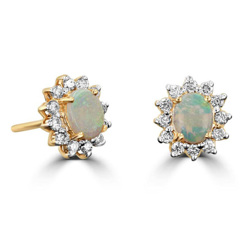 OVAL OPAL HALO EARRINGS
