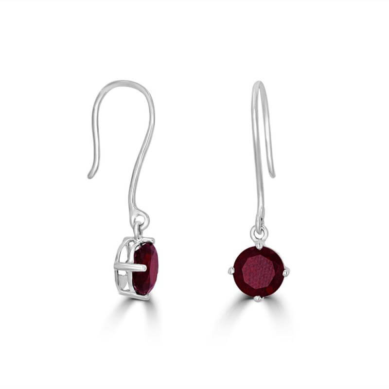 6MM ROUND GARNET WIRE EARRINGS