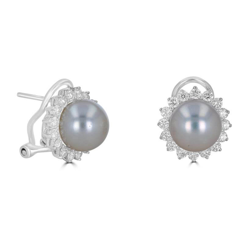 8-8.5MM FRESHWATER PEARL HALO EARRINGS