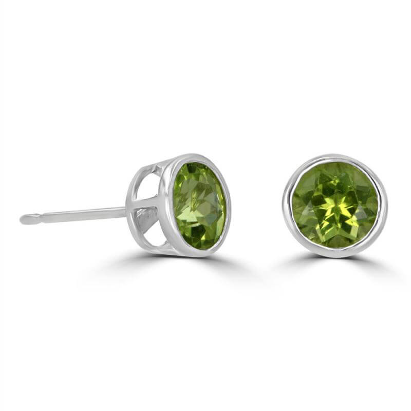 6MM ROUND PERIDOT BEZEL EARRINGS