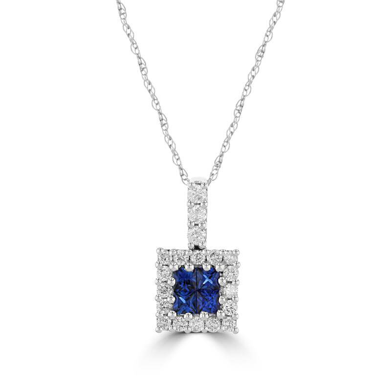 INVISIBLE SAPPHIRE HALO PENDANT (CHAIN NOT INCLUDED)