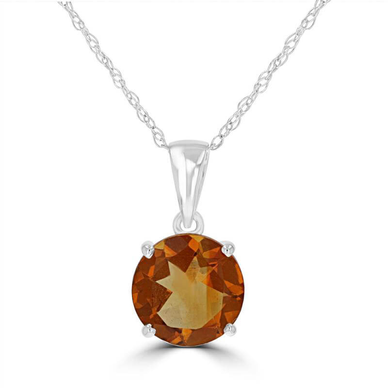 8MM ROUND CITRINE STUD PENDANT (CHAIN NOT INCLUDED)