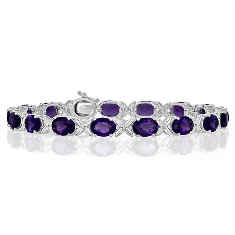 5X7 OVAL AMETHYST X'' BRACELET''