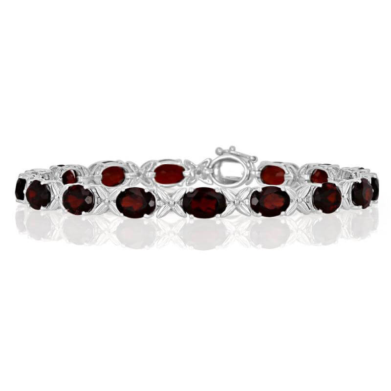 5X7 OVAL GARNET X'' BRACELET''