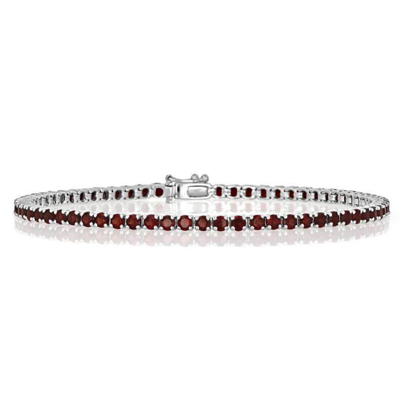 ROUND GARNET PRONG BRACELET