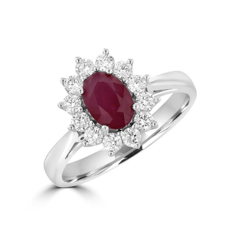 OVAL RUBY HALO RING