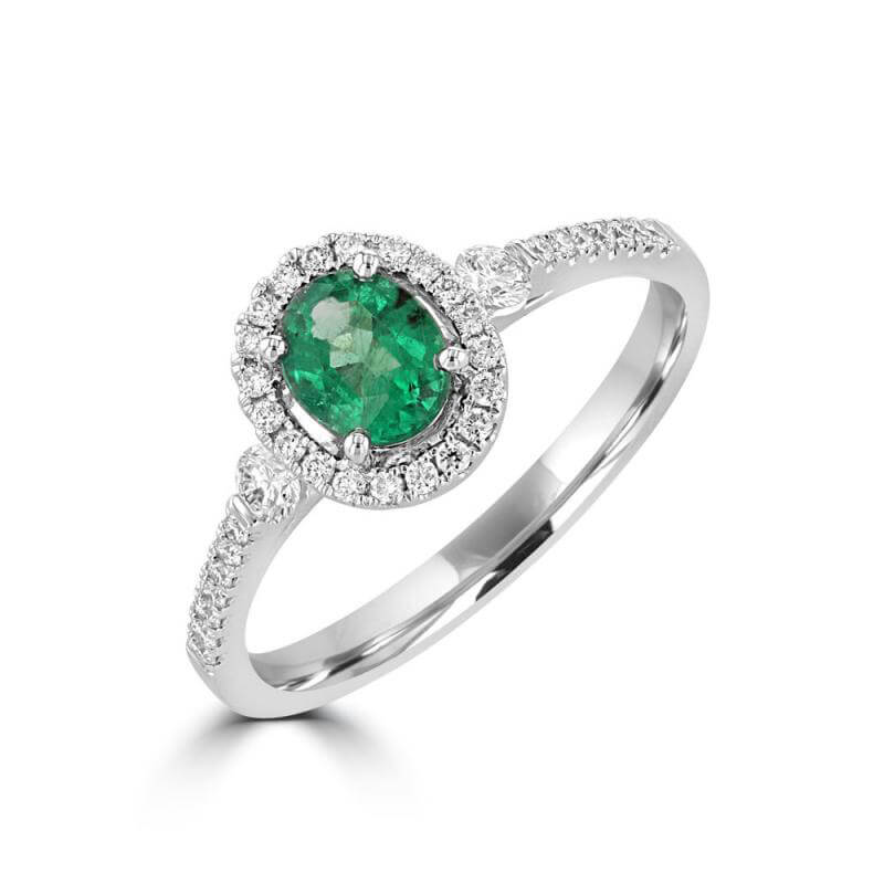 4.5X6.0 OVAL EMERALD HALO RING
