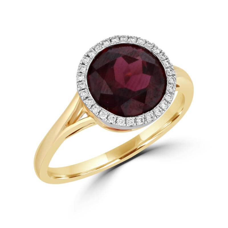 9MM GARNET HALO RING