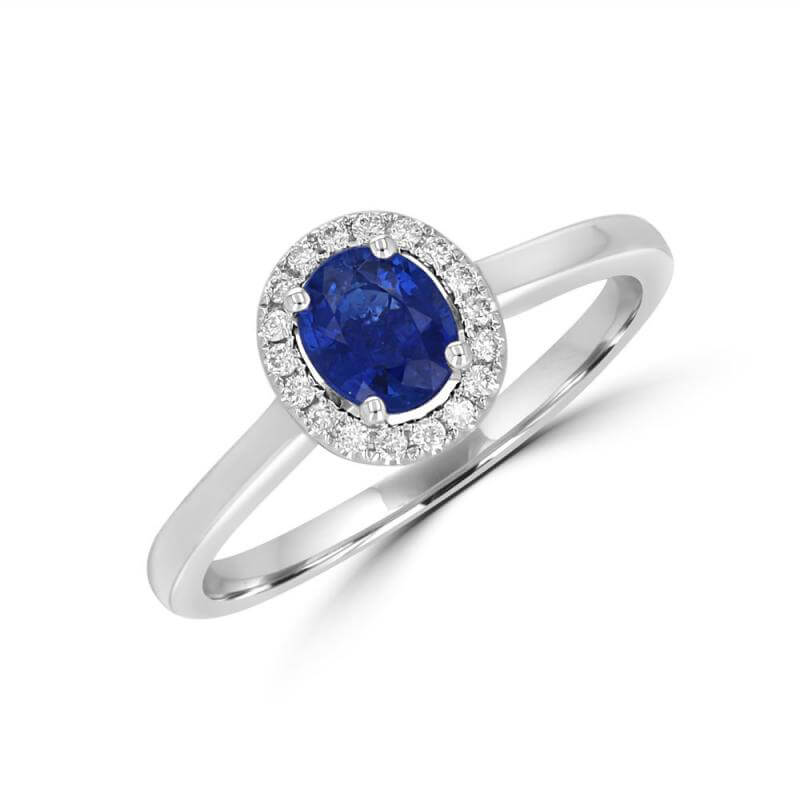 5X6 OVAL SAPPHIRE HALO RING