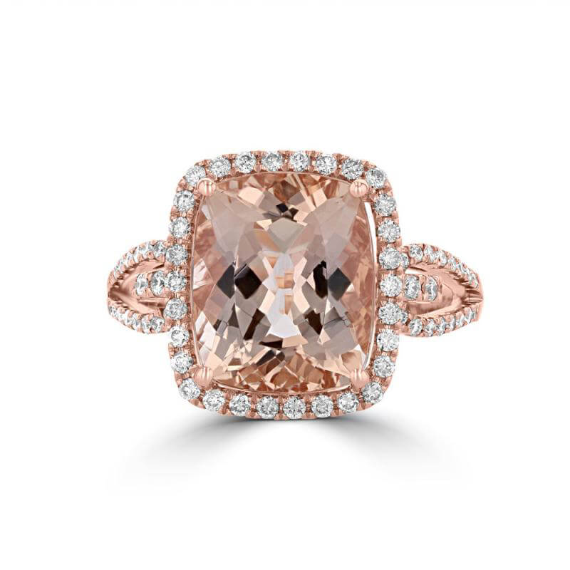 10X12 MORGANITE HALO RING