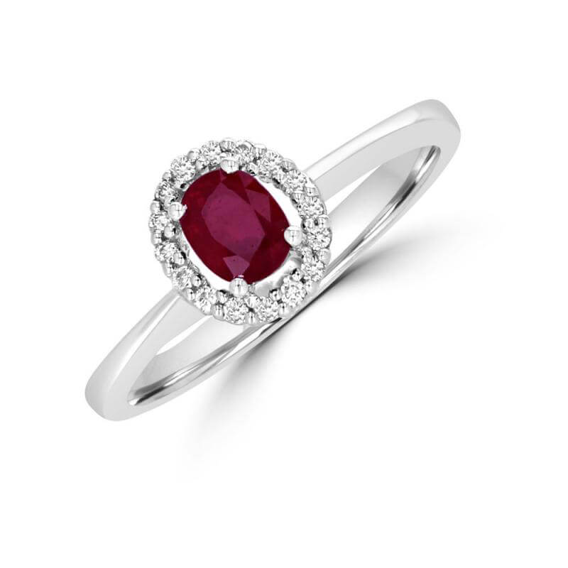 4X5 OVAL RUBY HALO RING