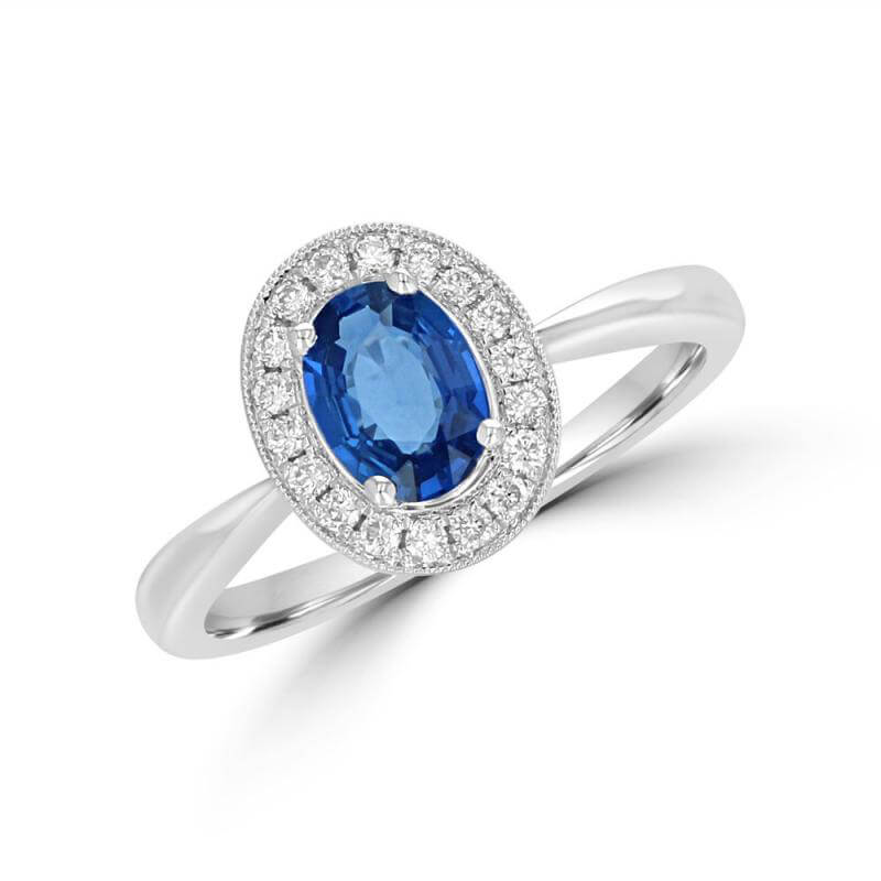 5X7 OVAL SAPPHIRE HALO RING