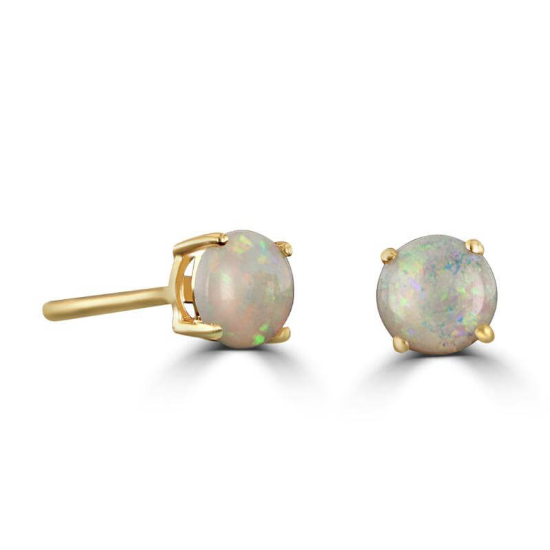5MM ROUND OPAL STUD EARRINGS