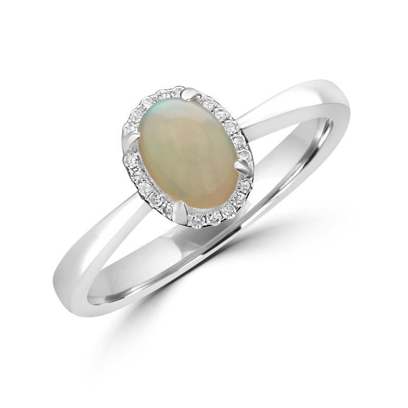 5X7 OVAL OPAL HALO RING