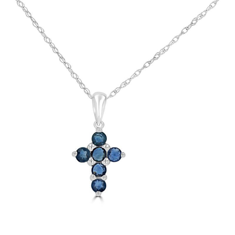 SAPPHIRE CROSS PENDANT (CHAIN NOT INCLUDED)