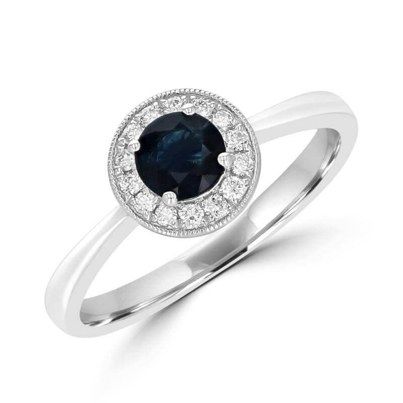 5MM ROUND SAPPHIRE HALO RING