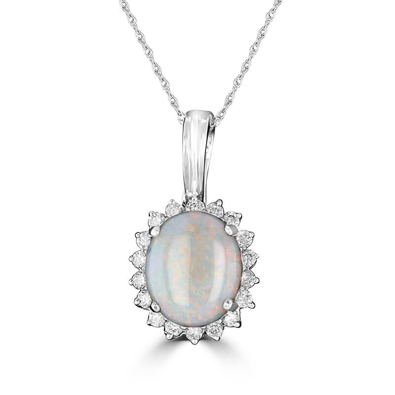 10X12 OPAL HALO PENDANT (CHAIN NOT INCLUDED)